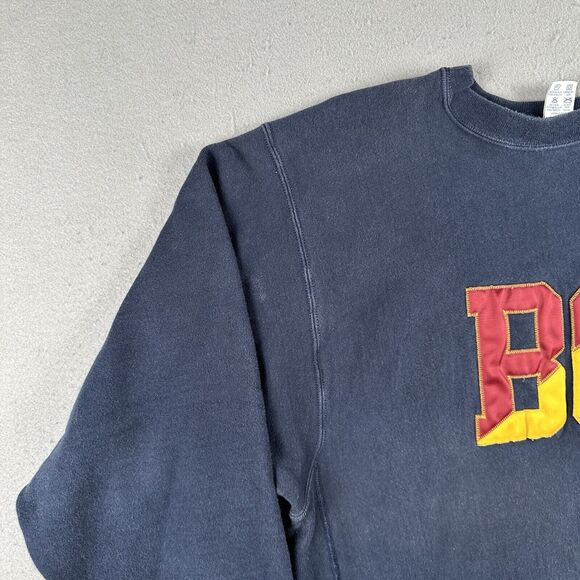 90s Champion Reverse Weave Sweatshirt Men’s XXL Blue Pullover Boston College - Picture 11 of 16